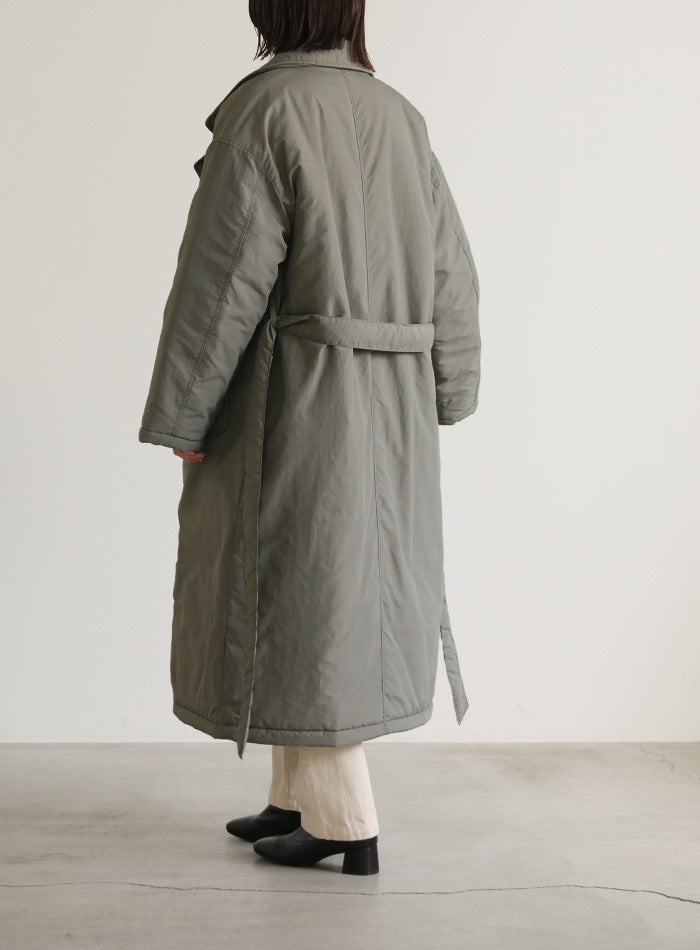 スタンドカラー中綿ロングコート【SALE】