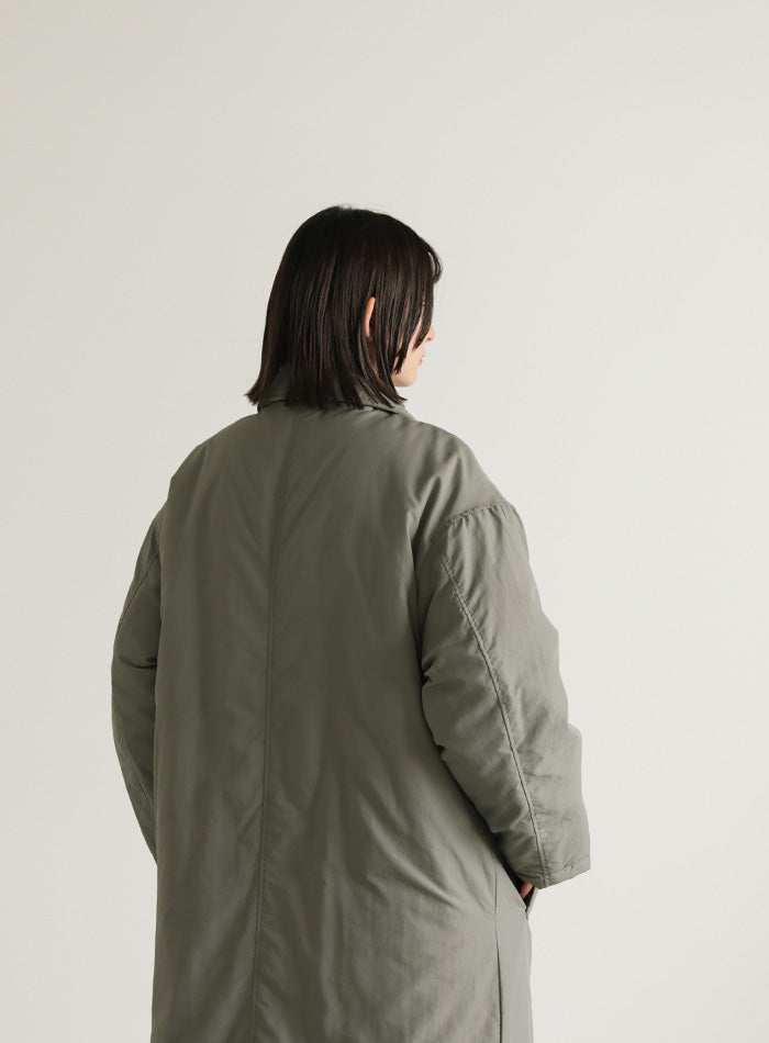 スタンドカラー中綿ロングコート【SALE】