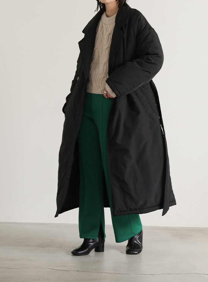 スタンドカラー中綿ロングコート【SALE】