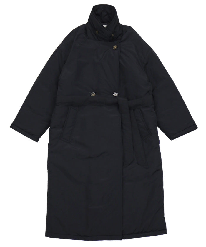 スタンドカラー中綿ロングコート【SALE】