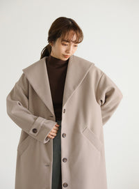 セーラーカラーニットモッサライトロングコート【SALE】