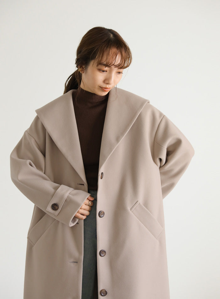 セーラーカラーニットモッサライトロングコート【SALE】