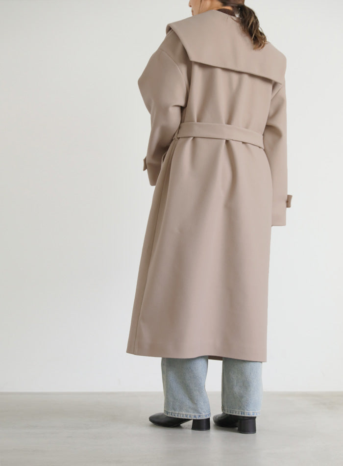 セーラーカラーニットモッサライトロングコート【SALE】