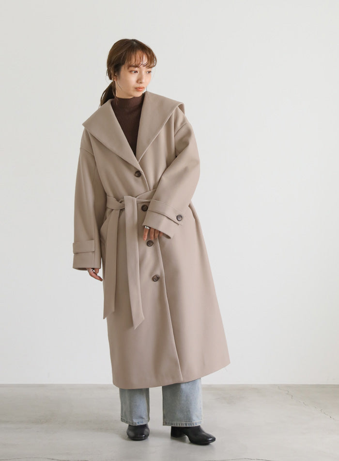 セーラーカラーニットモッサライトロングコート【SALE】