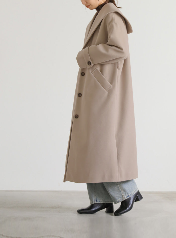 セーラーカラーニットモッサライトロングコート【SALE】