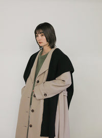 セーラーカラーニットモッサライトロングコート【SALE】