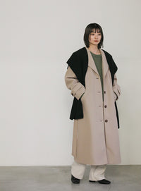 セーラーカラーニットモッサライトロングコート【SALE】