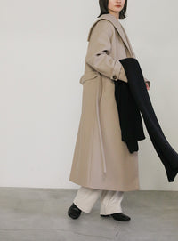 セーラーカラーニットモッサライトロングコート【SALE】