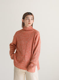 ボトルネックミックスニット【SALE】