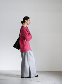 クルーネックブークレーニット