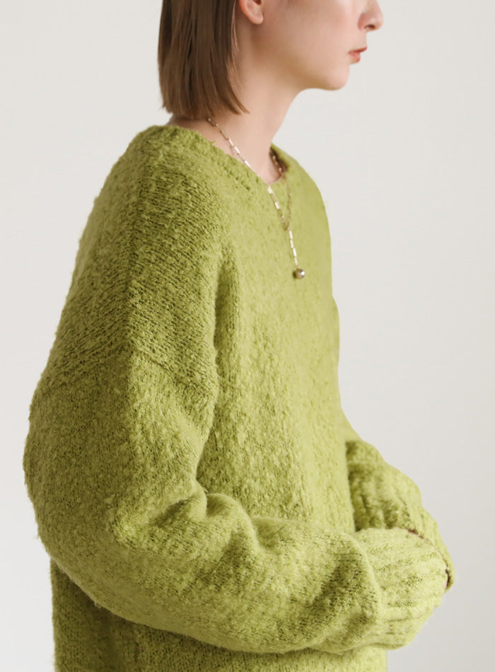 クルーネックブークレーニット【SALE】