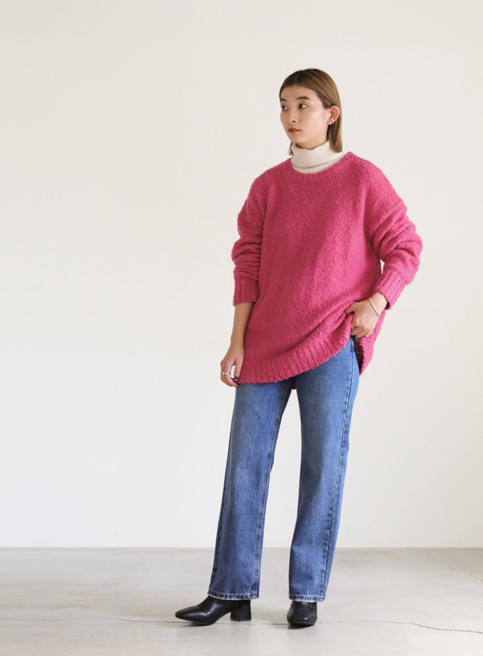クルーネックブークレーニット【SALE】
