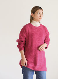 クルーネックブークレーニット【SALE】