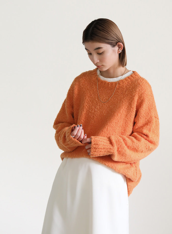 クルーネックブークレーニット【SALE】