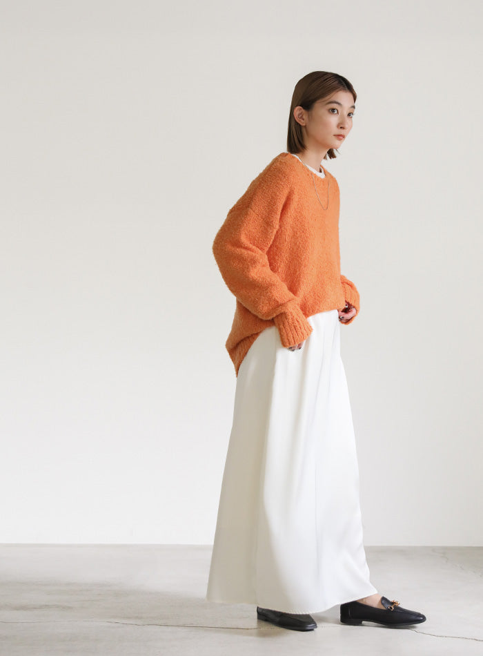 クルーネックブークレーニット【SALE】