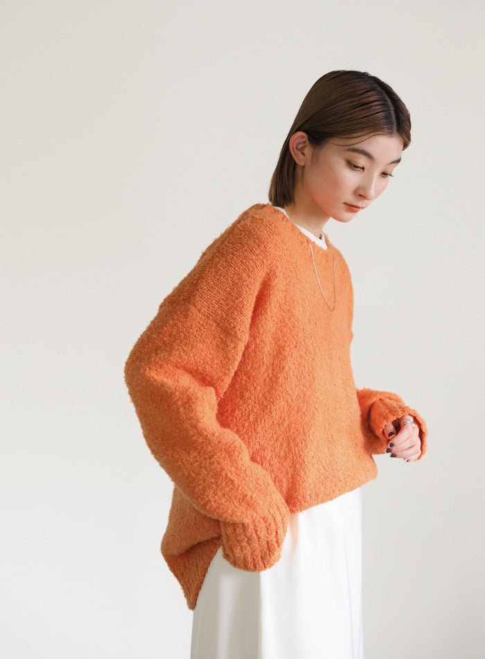 クルーネックブークレーニット【SALE】