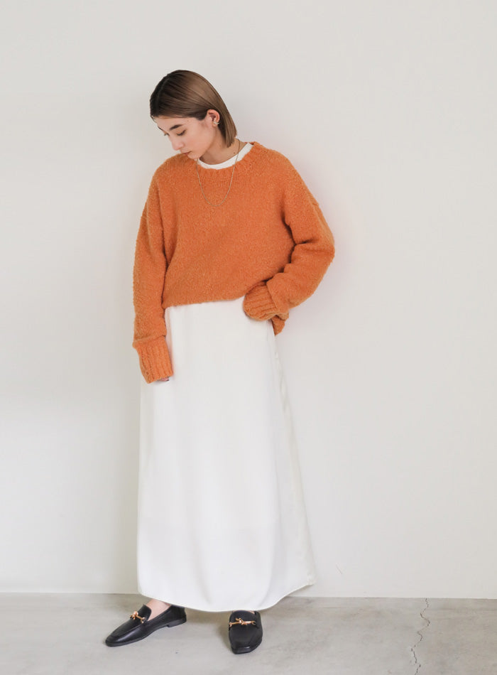 クルーネックブークレーニット【SALE】
