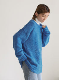クルーネックブークレーニット【SALE】
