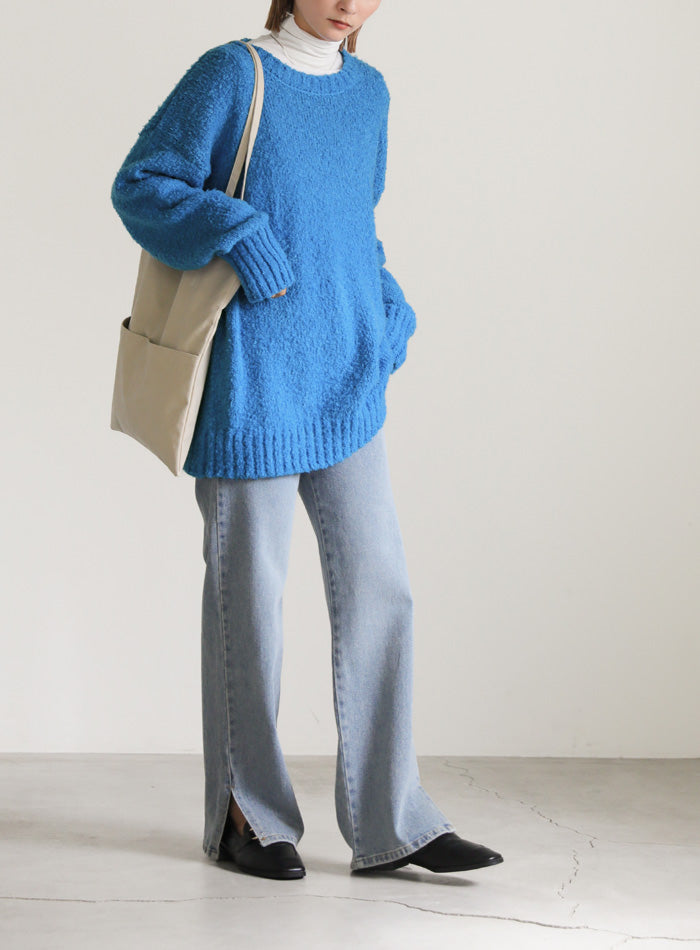 クルーネックブークレーニット【SALE】