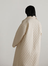 ステンカラーキルティングロングコート【SALE】
