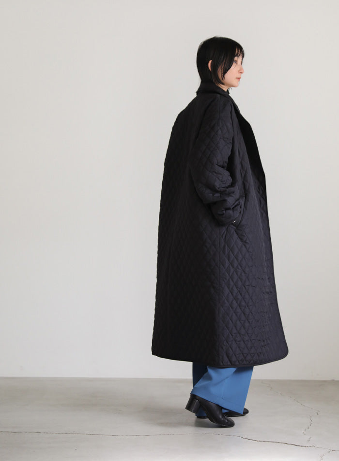 ステンカラーキルティングロングコート【SALE】
