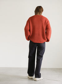 パッチワークデザインシャギーニット【SALE】
