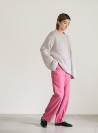 パッチワークデザインシャギーニット【SALE】