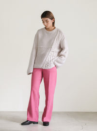 パッチワークデザインシャギーニット【SALE】