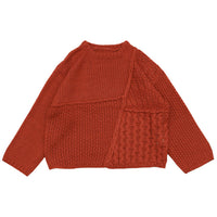 パッチワークデザインシャギーニット【SALE】