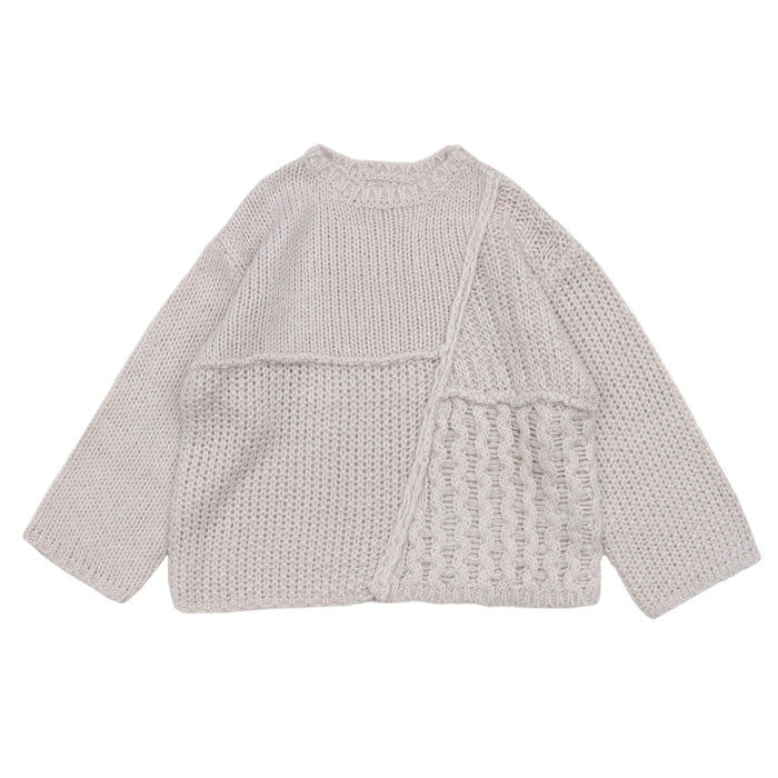 パッチワークデザインシャギーニット【SALE】