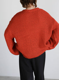 パッチワークデザインシャギーニット