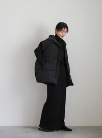 オーバーサイズスタンドカラーキルティングベスト【SALE】