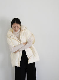 オーバーサイズスタンドカラーキルティングベスト【SALE】