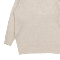 Vネックリブサイドスリットルーズニット【SALE】