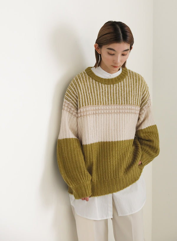 ブロックカラー配色ニット【SALE】
