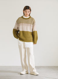 ブロックカラー配色ニット【SALE】