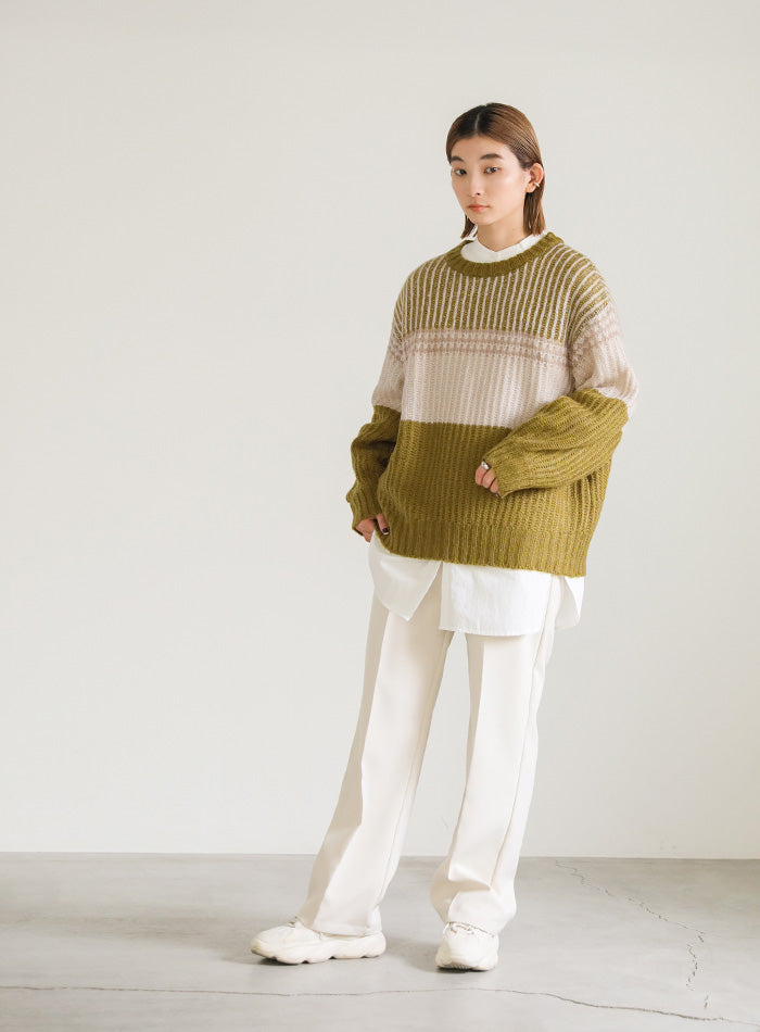 ブロックカラー配色ニット【SALE】