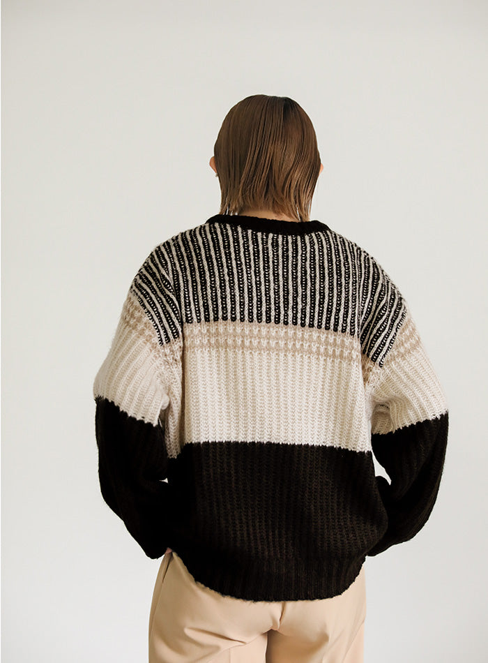 ブロックカラー配色ニット【SALE】