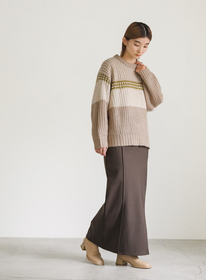 ブロックカラー配色ニット【SALE】