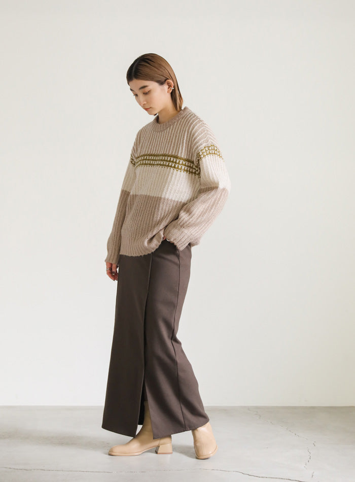 ブロックカラー配色ニット【SALE】