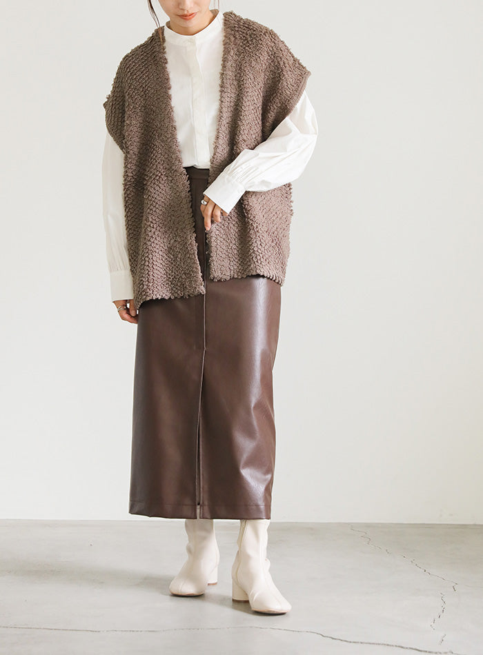 ループ編みニットベスト【SALE】