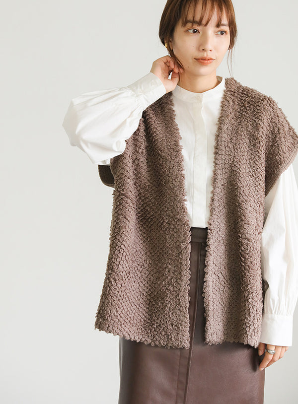 ループ編みニットベスト【SALE】