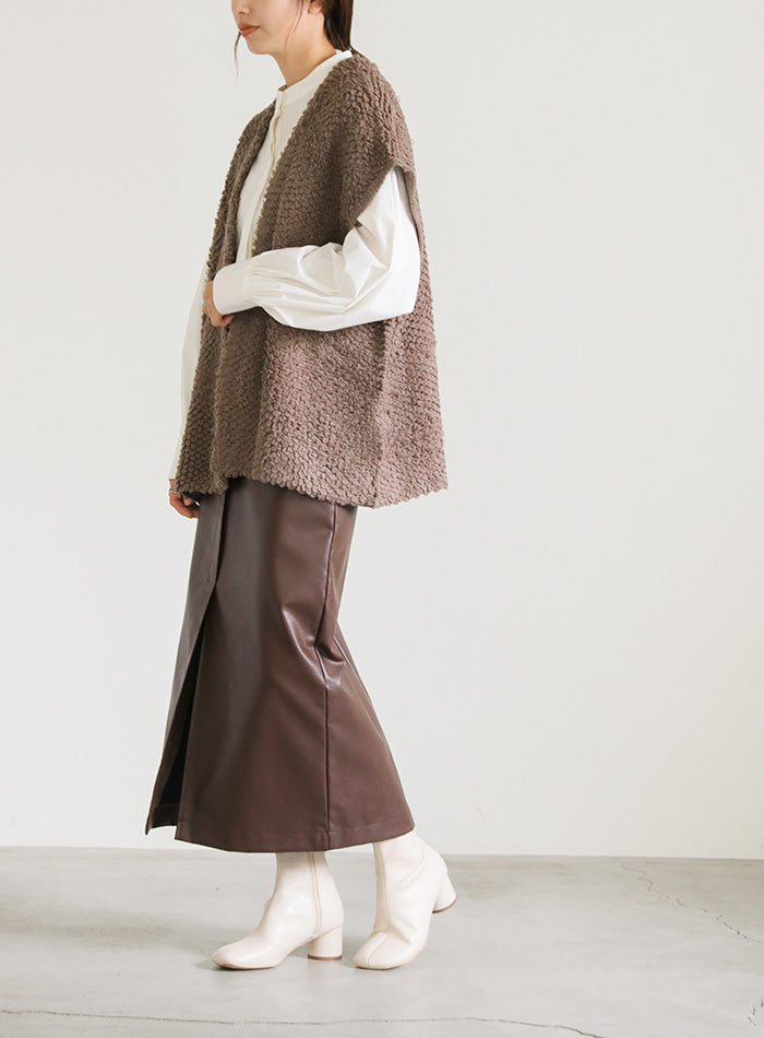 ループ編みニットベスト【SALE】