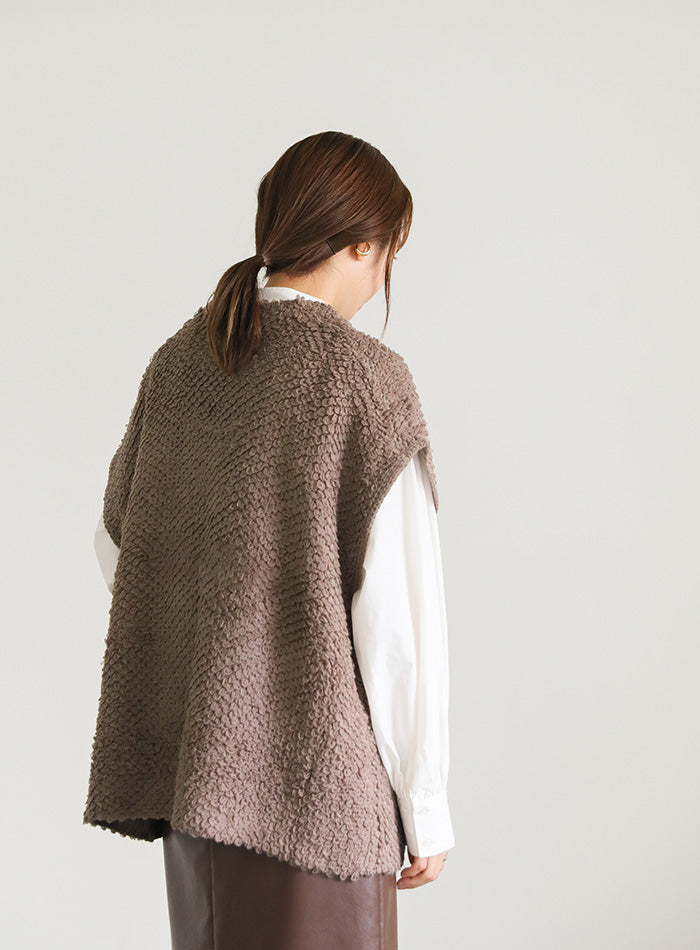ループ編みニットベスト【SALE】