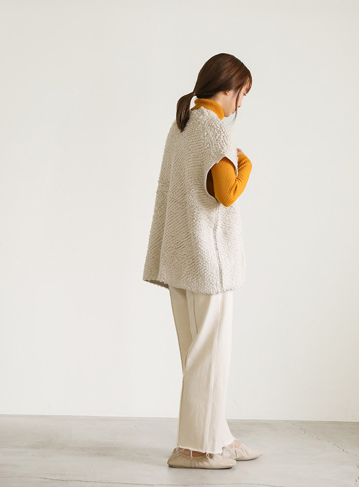 ループ編みニットベスト【SALE】