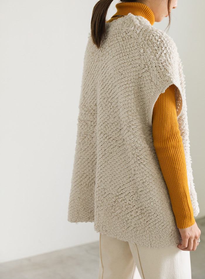 ループ編みニットベスト【SALE】