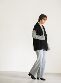 ループ編みニットベスト【SALE】
