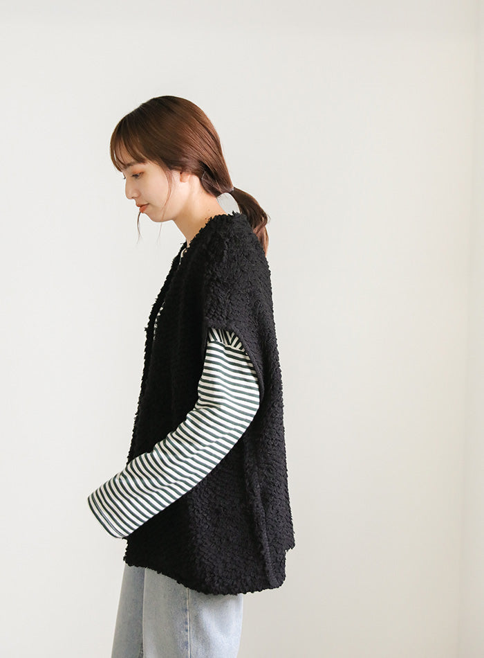 ループ編みニットベスト【SALE】