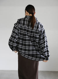 リムーバブルスリーブチェックシャツ