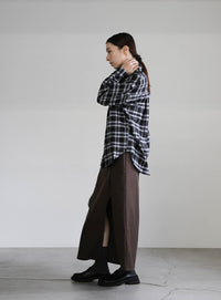 リムーバブルスリーブチェックシャツ